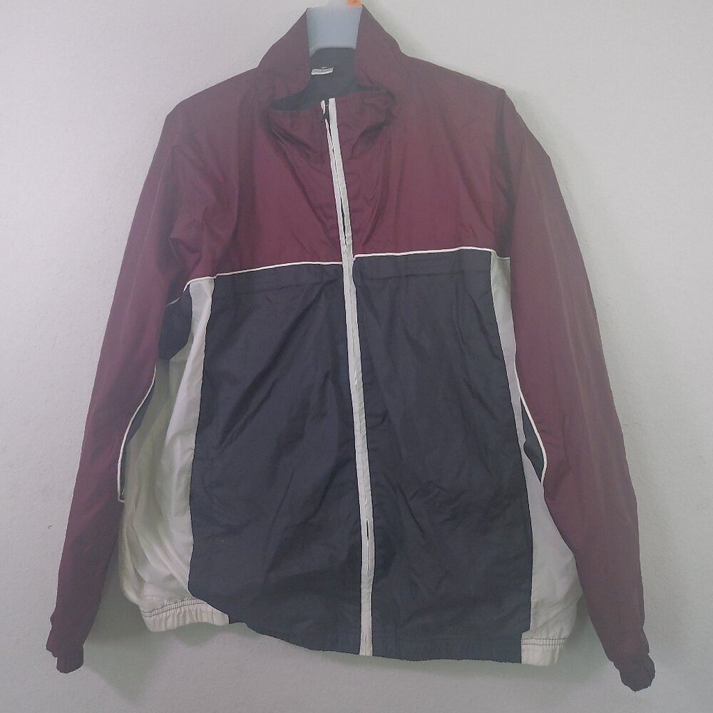 Vintage Cheetah  Jacket Unisex M 80s 90s Colorblock Retro Windbreaker